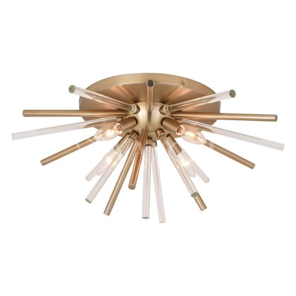 Vaxcel International 22.5 in. Aria 4 Light Flush Mount, Natural Brass C0250